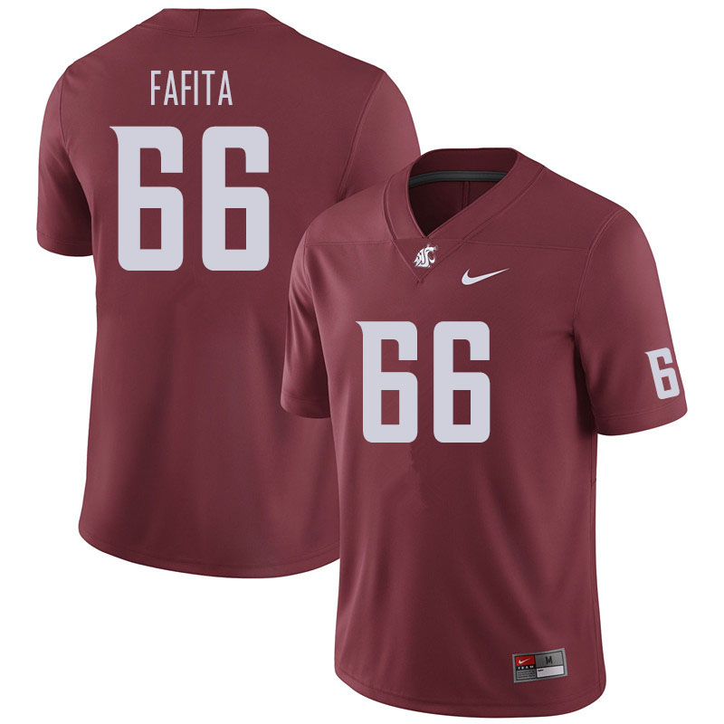 Men #66 Ma'ake Fafita Washington State Cougars Football Jerseys Sale-Crimson